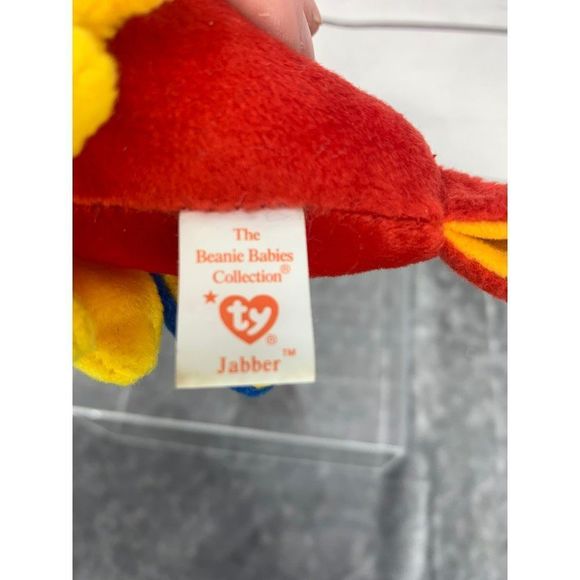 Ty Beanie Babies Jabber P.E. STYLE red Parrot bird plush stuffed animal‎ toy - Picture 8 of 8